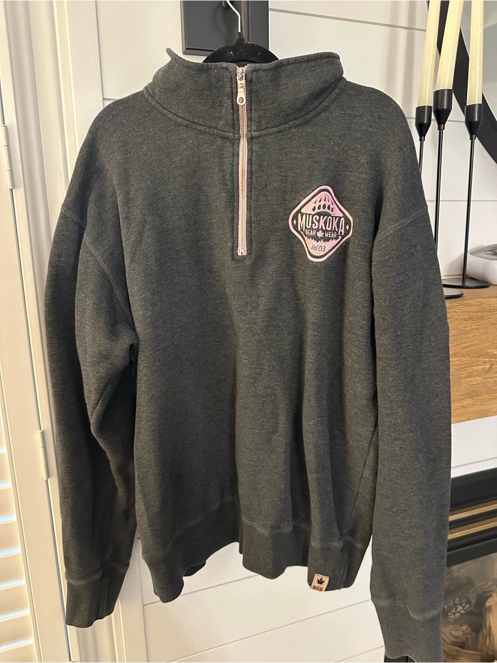 Charcoal Half-Zip Pullover Sweatshirt - Women's